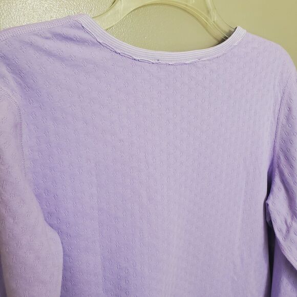 Denim & Co Top Womens Size Small Lilac Snap Button Long Sleeve Stretch QVC - Picture 7 of 9